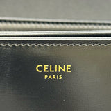 セリーヌ CELINE クラシックトリオンフショルダーバッグ ブラック ゴールド金具 シャイニーラムスキン レディース ショルダーバッグ