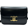 セリーヌ CELINE クラシックトリオンフショルダーバッグ ブラック ゴールド金具 シャイニーラムスキン レディース ショルダーバッグ