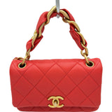 シャネル CHANEL マトラッセスモールフラップ2WAYバッグ AS2387 31番台 レッド ゴールド金具 ラムスキン レディース ショルダーバッグ