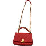 シャネル CHANEL マトラッセスモールフラップ2WAYバッグ AS2387 31番台 レッド ゴールド金具 ラムスキン レディース ショルダーバッグ