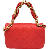 シャネル CHANEL マトラッセスモールフラップ2WAYバッグ AS2387 31番台 レッド ゴールド金具 ラムスキン レディース ショルダーバッグ