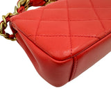 シャネル CHANEL マトラッセスモールフラップ2WAYバッグ AS2387 31番台 レッド ゴールド金具 ラムスキン レディース ショルダーバッグ