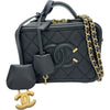 シャネル CHANEL CCフィグリースモールバニティショルダーバッグ A93342 26番台 ブラック ゴールド金具 キャビアスキン レディース ショルダーバッグ