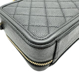 シャネル CHANEL CCフィグリースモールバニティショルダーバッグ A93342 26番台 ブラック ゴールド金具 キャビアスキン レディース ショルダーバッグ