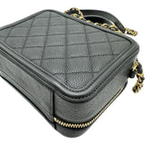 シャネル CHANEL CCフィグリースモールバニティショルダーバッグ A93342 26番台 ブラック ゴールド金具 キャビアスキン レディース ショルダーバッグ