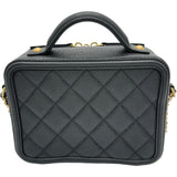 シャネル CHANEL CCフィグリースモールバニティショルダーバッグ A93342 26番台 ブラック ゴールド金具 キャビアスキン レディース ショルダーバッグ