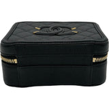 シャネル CHANEL CCフィグリースモールバニティショルダーバッグ A93342 26番台 ブラック ゴールド金具 キャビアスキン レディース ショルダーバッグ