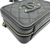 シャネル CHANEL CCフィグリースモールバニティショルダーバッグ A93342 26番台 ブラック ゴールド金具 キャビアスキン レディース ショルダーバッグ
