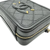 シャネル CHANEL CCフィグリースモールバニティショルダーバッグ A93342 26番台 ブラック ゴールド金具 キャビアスキン レディース ショルダーバッグ