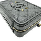 シャネル CHANEL CCフィグリースモールバニティショルダーバッグ A93342 26番台 ブラック ゴールド金具 キャビアスキン レディース ショルダーバッグ