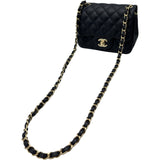 シャネル CHANEL ミニマトラッセ A35200 29番台 ネイビー ゴールド金具 ラムレザー レディース ショルダーバッグ