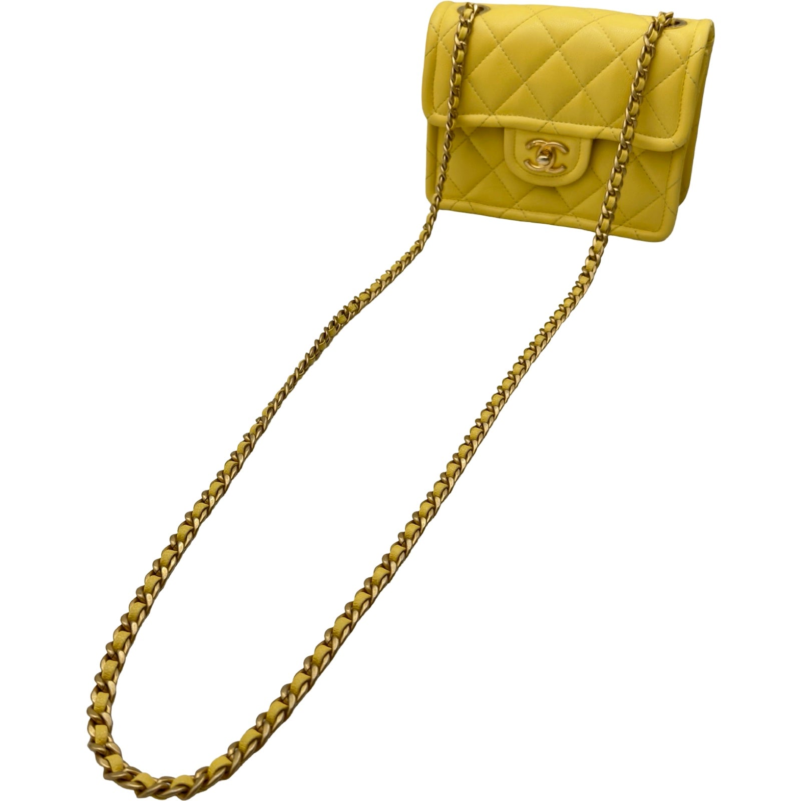 シャネル CHANEL マトラッセミニフラップバッグ 30番台 イエロー