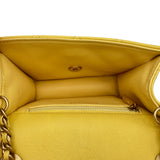 シャネル CHANEL マトラッセミニフラップバッグ 30番台 イエロー ゴールド金具 ソフトキャビアスキン レディース ショルダーバッグ