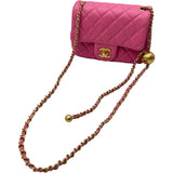 シャネル CHANEL ミニマトラッセ ボールチェーンショルダー AS1786 29番台 ピンク ゴールド金具 ラムレザー レディース ショルダーバッグ