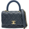 シャネル CHANEL ココハンドルXXS AS2215 31番台 ネイビー ゴールド金具 キャビアスキン レディース ショルダーバッグ