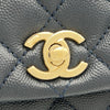 シャネル CHANEL ココハンドルXXS AS2215 31番台 ネイビー ゴールド金具 キャビアスキン レディース ショルダーバッグ