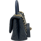 シャネル CHANEL ココハンドルXXS AS2215 31番台 ネイビー ゴールド金具 キャビアスキン レディース ショルダーバッグ