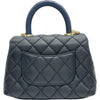 シャネル CHANEL ココハンドルXXS AS2215 31番台 ネイビー ゴールド金具 キャビアスキン レディース ショルダーバッグ
