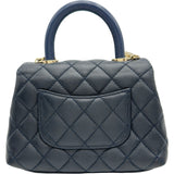 シャネル CHANEL ココハンドルXXS AS2215 31番台 ネイビー ゴールド金具 キャビアスキン レディース ショルダーバッグ