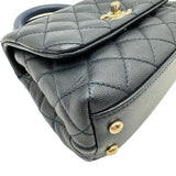 シャネル CHANEL ココハンドルXXS AS2215 31番台 ネイビー ゴールド金具 キャビアスキン レディース ショルダーバッグ