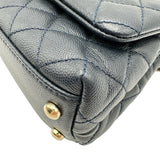 シャネル CHANEL ココハンドルXXS AS2215 31番台 ネイビー ゴールド金具 キャビアスキン レディース ショルダーバッグ