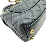 シャネル CHANEL ココハンドルXXS AS2215 31番台 ネイビー ゴールド金具 キャビアスキン レディース ショルダーバッグ