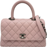 シャネル CHANEL ココハンドルXS A92900 23番台 ピンク シルバー金具 キャビアスキン レディース ハンドバッグ
