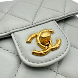 シャネル CHANEL トップハンドルショルダーバッグ AS4035 ライトグレー ゴールド金具 ラムレザー レディース ショルダーバッグ