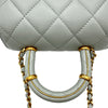 シャネル CHANEL トップハンドルショルダーバッグ AS4035 ライトグレー ゴールド金具 ラムレザー レディース ショルダーバッグ