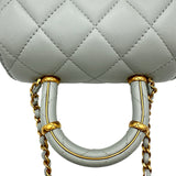 シャネル CHANEL トップハンドルショルダーバッグ AS4035 ライトグレー ゴールド金具 ラムレザー レディース ショルダーバッグ