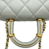 シャネル CHANEL トップハンドルショルダーバッグ AS4035 ライトグレー ゴールド金具 ラムレザー レディース ショルダーバッグ