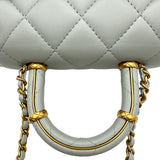 シャネル CHANEL トップハンドルショルダーバッグ AS4035 ライトグレー ゴールド金具 ラムレザー レディース ショルダーバッグ