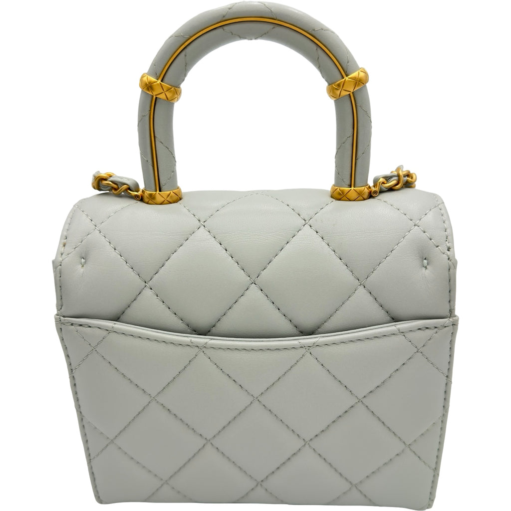 シャネル CHANEL トップハンドルショルダーバッグ AS4035 ライトグレー