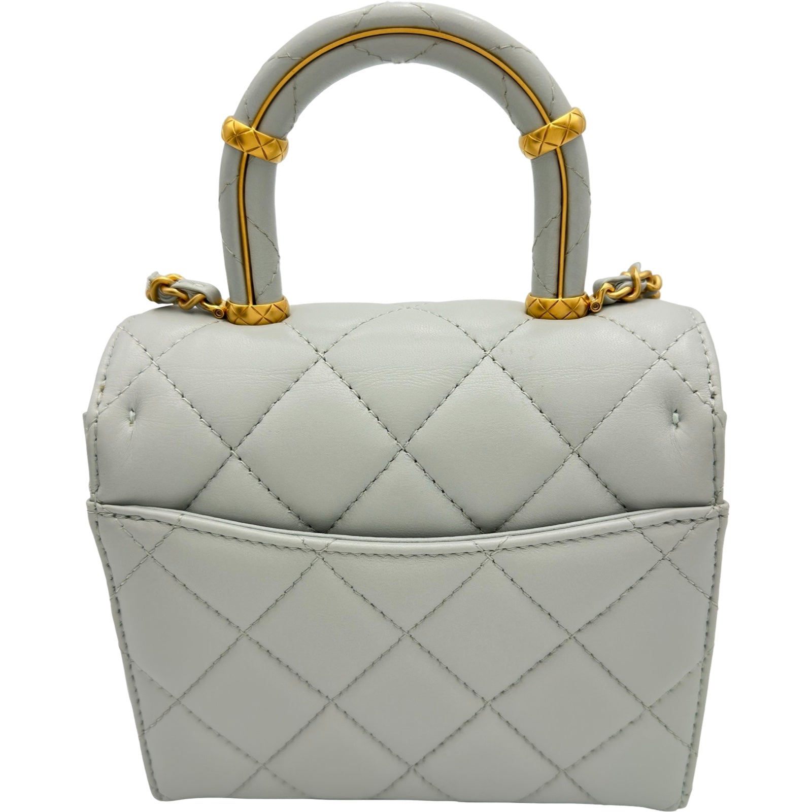 シャネル CHANEL トップハンドルショルダーバッグ AS4035 ライトグレー