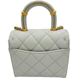 シャネル CHANEL トップハンドルショルダーバッグ AS4035 ライトグレー ゴールド金具 ラムレザー レディース ショルダーバッグ