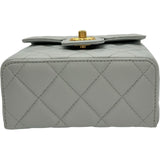 シャネル CHANEL トップハンドルショルダーバッグ AS4035 ライトグレー ゴールド金具 ラムレザー レディース ショルダーバッグ