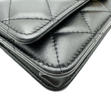 シャネル CHANEL ハートロックチェーンウォレット AP3285 ブラック ゴールド金具 ラムスキン レディース ショルダーバッグ