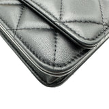 シャネル CHANEL ハートロックチェーンウォレット AP3285 ブラック ゴールド金具 ラムスキン レディース ショルダーバッグ