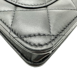 シャネル CHANEL ハートロックチェーンウォレット AP3285 ブラック ゴールド金具 ラムスキン レディース ショルダーバッグ