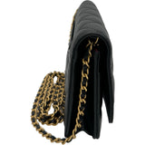 シャネル CHANEL ハートロックチェーンウォレット AP3285 ブラック ゴールド金具 ラムスキン レディース ショルダーバッグ