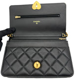シャネル CHANEL ハートロックチェーンウォレット AP3285 ブラック ゴールド金具 ラムスキン レディース ショルダーバッグ
