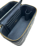 シャネル CHANEL トップハンドルミニバニティチェーンショルダー AP2199 ネイビー ゴールド金具 ラムスキン レディース ショルダーバッグ
