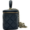 シャネル CHANEL トップハンドルミニバニティチェーンショルダー AP2199 ネイビー ゴールド金具 ラムスキン レディース ショルダーバッグ
