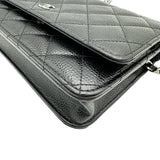 シャネル CHANEL マトラッセチェーンウォレット AP0250 ブラック シルバー金具 キャビアスキン レディース ショルダーバッグ