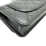 シャネル CHANEL マトラッセチェーンウォレット AP0250 ブラック シルバー金具 キャビアスキン レディース ショルダーバッグ