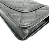 シャネル CHANEL マトラッセチェーンウォレット AP0250 ブラック シルバー金具 キャビアスキン レディース ショルダーバッグ
