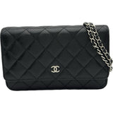 シャネル CHANEL マトラッセチェーンウォレット AP0250 ブラック シルバー金具 キャビアスキン レディース ショルダーバッグ