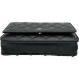 シャネル CHANEL マトラッセチェーンウォレット AP0250 ブラック シルバー金具 キャビアスキン レディース ショルダーバッグ