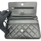 シャネル CHANEL マトラッセチェーンウォレット AP0250 ブラック シルバー金具 キャビアスキン レディース ショルダーバッグ