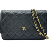 シャネル CHANEL マトラッセチェーンウォレット AP0250 ブラック ゴールド金具 キャビアスキン レディース ショルダーバッグ